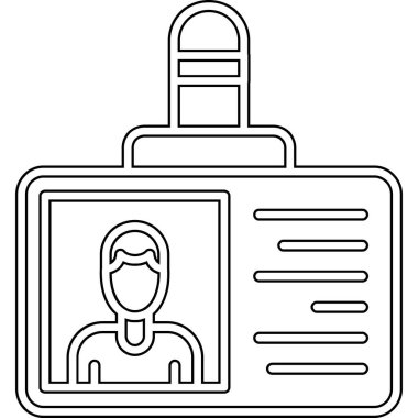 kimlik kartı simgesi ana hat biçiminde