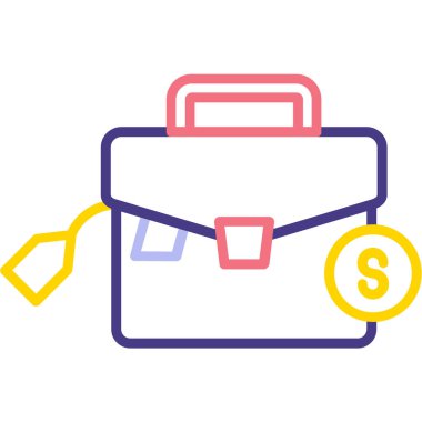 Çanta. Web simgesi basit illüstrasyon