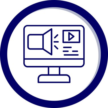 Bilgisayar monitörü simgesi. Web için dizüstü bilgisayar vektör simgelerinin özet çizimi