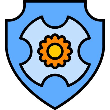 Kalkan. Web simgesi basit illüstrasyon