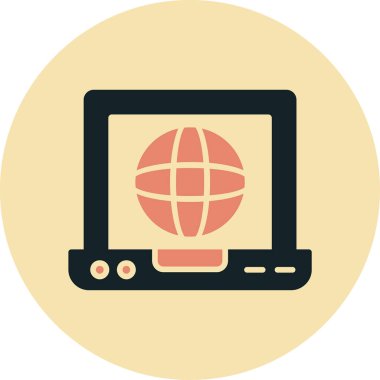 Dizüstü bilgisayar simgesi vektör çizimi