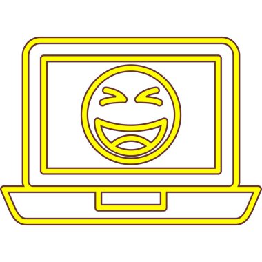 Bir çizgi film mutlu yüzünün vektör çizimi