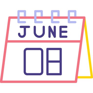 Haziran simgesi vektör illüstrasyonlu takvim