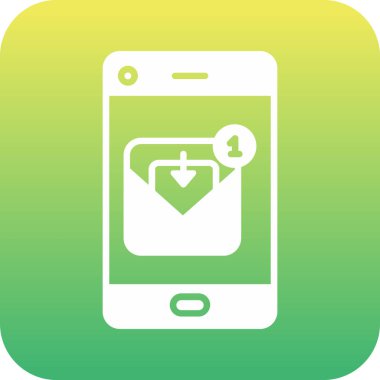 Cep telefonu simgesi olan akıllı telefon, basit vektör illüstrasyonu