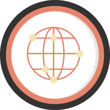 Küre. Web simgesi basit illüstrasyon