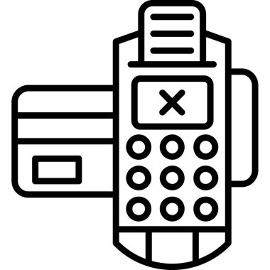 atm kart kredi kartı simgesi ana hat biçiminde