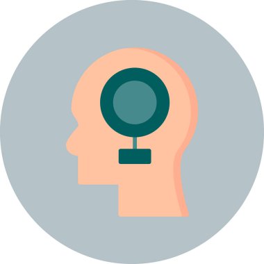 Beyin. Web simgesi basit illüstrasyon