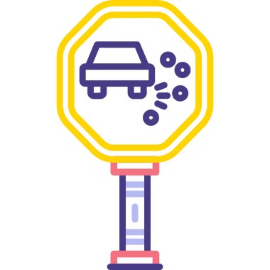 Taksi vagonu ikon vektör çizimi tasarımı