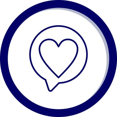 çember çerçevesinde kalp vektörü simgesi