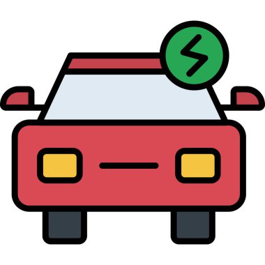 araba elektrikli araba simgesi - taslak biçimi