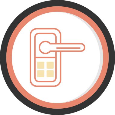 Tek bir kapının izole edilmiş tek bir simgesinin vektör çizimi