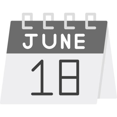 Haziran 28 düz simge vektörü