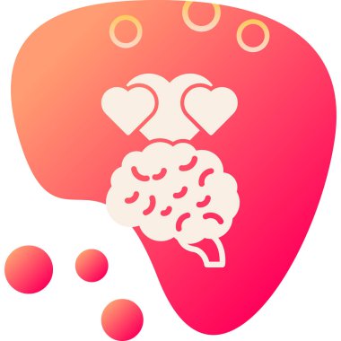 kalp beyin simgesi düz stil