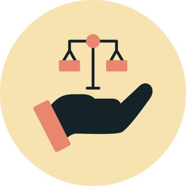 Hukuk ve adalet düz vektör simgesi