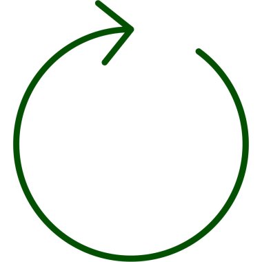 Bisiklet ok simgesi. Vektör biçimi, eko yeşil renkli, beyaz renkli düz ikonik semboldür,