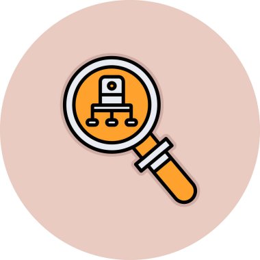 Büyüteç simgesi, vektör illüstrasyonu