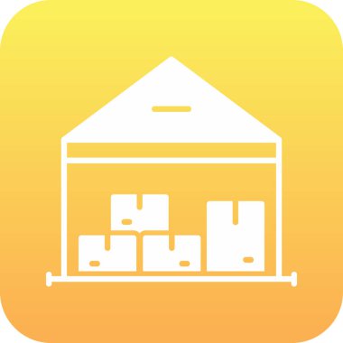 Kutular ve kutular simgesi olan depo