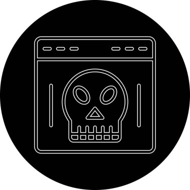 Kafatası simgesi. Kafatası vektör simgesi web için basit örnek