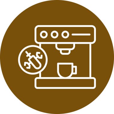 Kahve makinesi ikonu. Web için kahve makinesi vektör simgelerinin özet çizimi