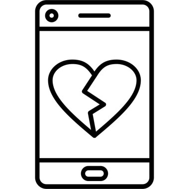 mobil kırık kalp simgesi, özet biçimi
