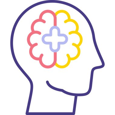 Beyin. Web simgesi basit illüstrasyon