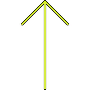 Beyaz arkaplanda yeşil ok simgesi izole edildi