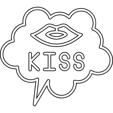 Öptüm. Web simgesi basit tasarım