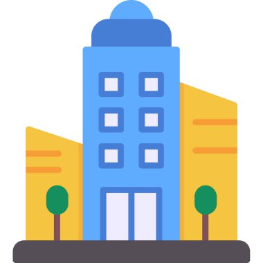 düz stil mimari yapı şehir simgesi