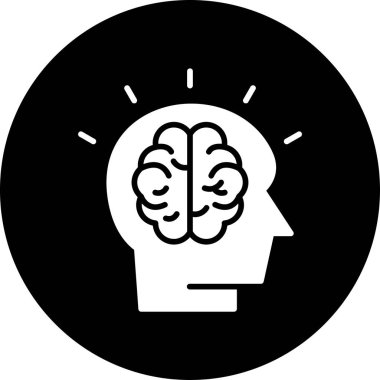 Beyin. Web simgesi basit illüstrasyon