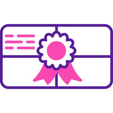 Sertifika. Web simgesi basit illüstrasyon