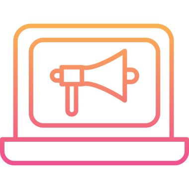 Megafon ikonu vektör illüstrasyonu