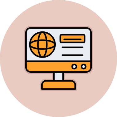 - İnternet. Web simgesi basit illüstrasyon