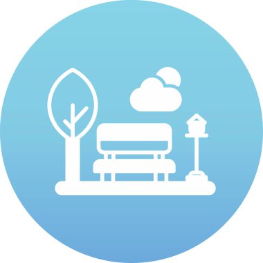 Mavi bulutlu bir ağacın vektör çizimi