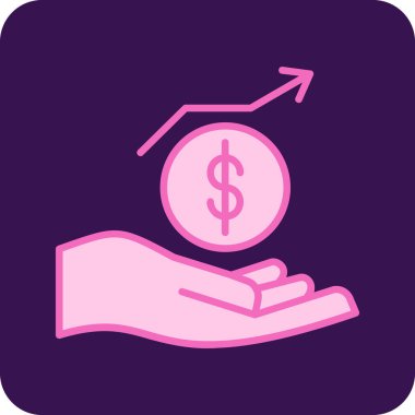 Dolar sembollü el ve düz para simgesi