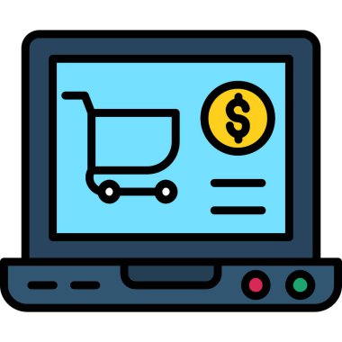 çevrimiçi alışveriş vektörü simgesi