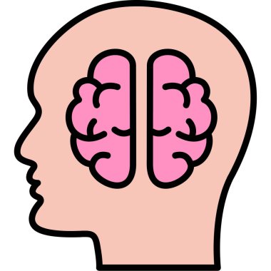 beyin ikonu vektör illüstrasyonu