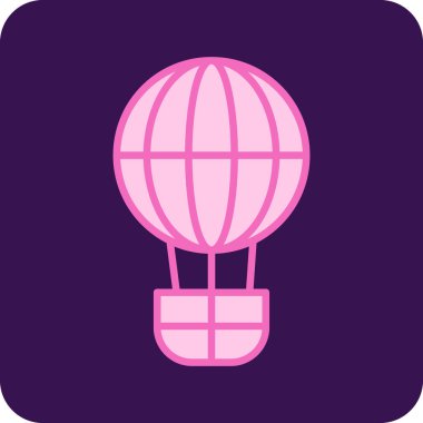 Hava balonu. Web simgesi vektör illüstrasyonu