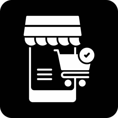 alışveriş simgesi vektör illüstrasyonu