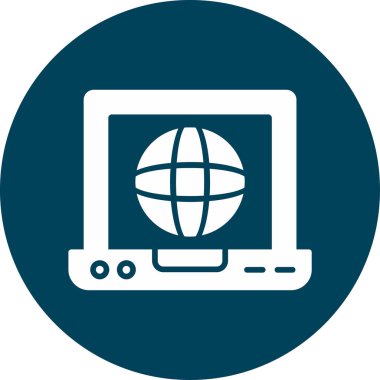 İnternet web düz simgesi, vektör illüstrasyonu