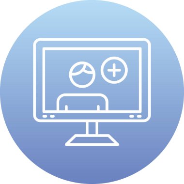 Web simgesini, basit vektör illüstrasyonunu izle