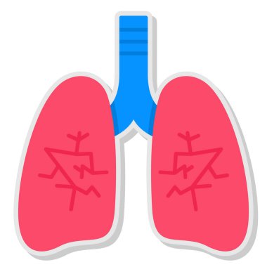 İnsan ciğerleri ikonu. Düz tasarım. vektör illüstrasyonu