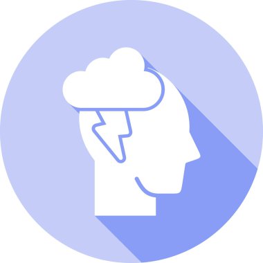Beyin. Web simgesi basit illüstrasyon