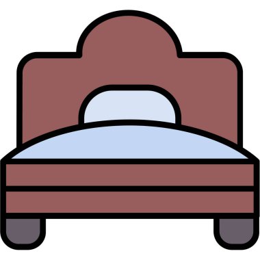 yatak ikonu vektör illüstrasyonu