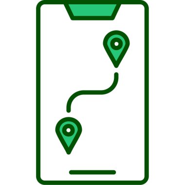 Harita işaretleyici simgesi. beyaz arkaplanda izole edilmiş çizgi haritası konum vektör rengi düz biçimi