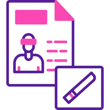 Elinde belge olan bir kadının vektör illüstrasyonu