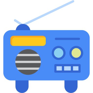 Radyo. Web simgesi basit illüstrasyon