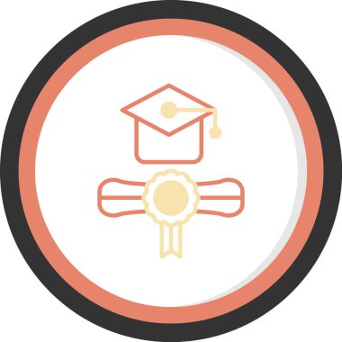 Mezuniyet şapkası düz simgesi. vektör illüstrasyonu