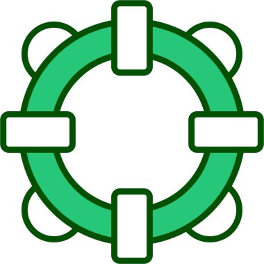 Bir çiçeğin yeşil çelenginin vektör çizimi