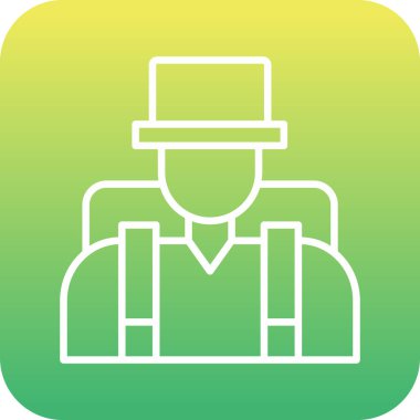 Benzersiz İrlandalı adam vektör çizgisi simgesi