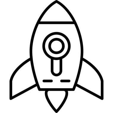 Roket. Web simgesi basit tasarım
